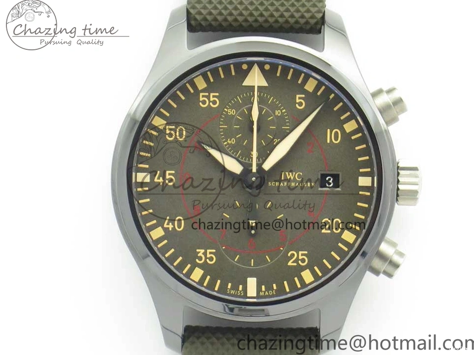 MIROTIME 0216 Classic PILOT IW389001 ZF 1:1 Best Edition Ceramic Case Green Dial on Green Nylon Strap A7750 (Function Same As Genuine) 7160